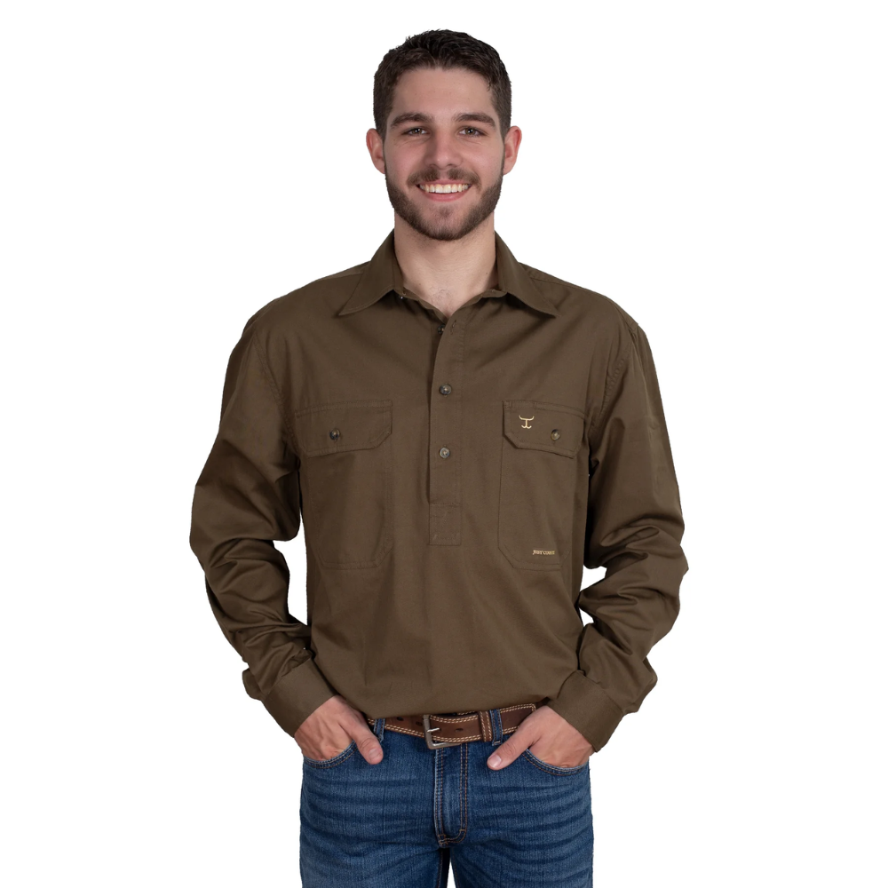 Just Country Mens Cameron 1/2 Button Workshirt