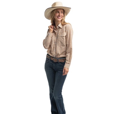 Just Country Womens Abbey Check Full Button LS Shirt