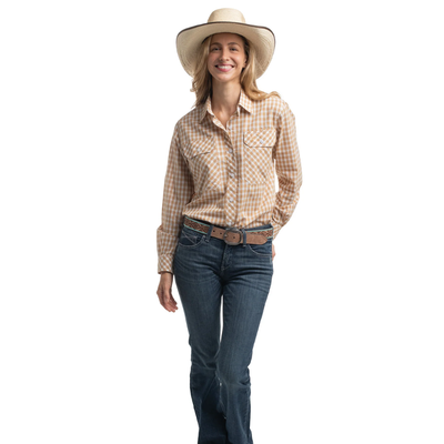 Just Country Womens Abbey Check Full Button LS Shirt