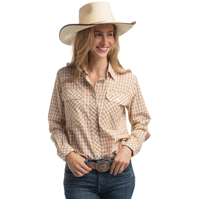 Just Country Womens Abbey Check Full Button LS Shirt