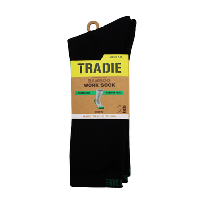 Tradie Mens Ribbed Bamboo 2 Pk Socks