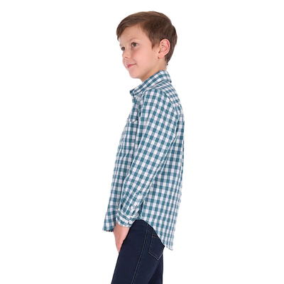 Hard Slog Kids River Half Button LS Shirt