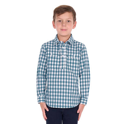 Hard Slog Kids River Half Button LS Shirt