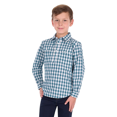 Hard Slog Kids River Half Button LS Shirt