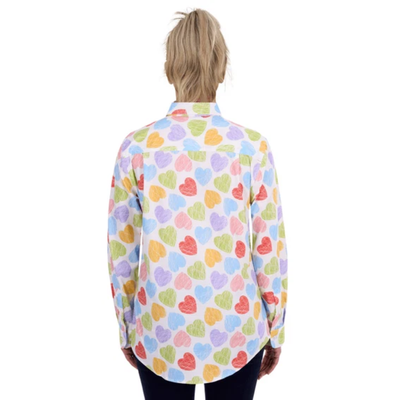 Hard Slog Womens Polly Half Button LS Shirt