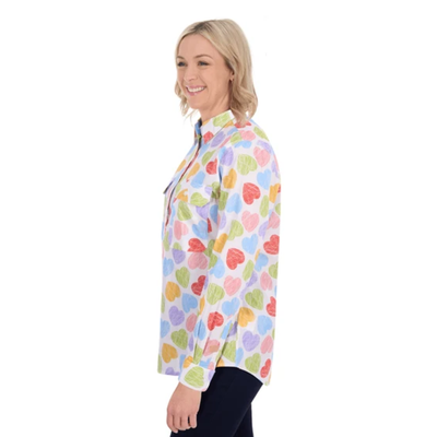 Hard Slog Womens Polly Half Button LS Shirt