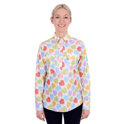 Hard Slog Womens Polly Half Button LS Shirt