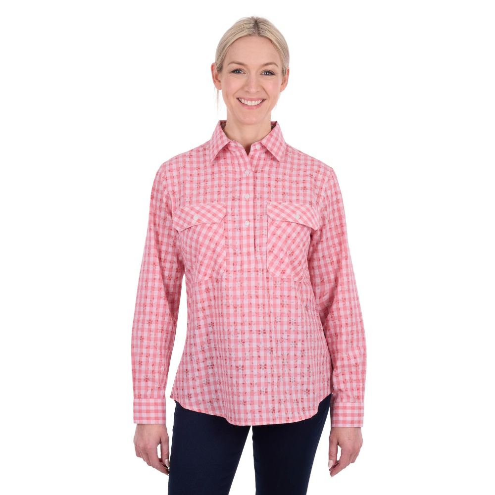 Hard Slog Womens Raquel Half Button LS Shirt