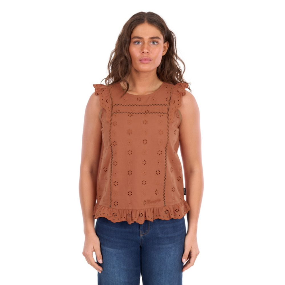 Wrangler Womens Grace Sleeveless Cotton Blouse