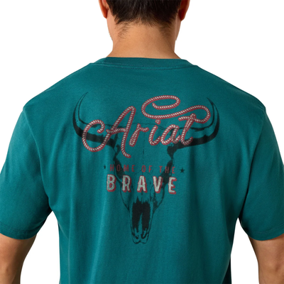 Ariat Mens Cattle Skull Home of the Brave SS Tee