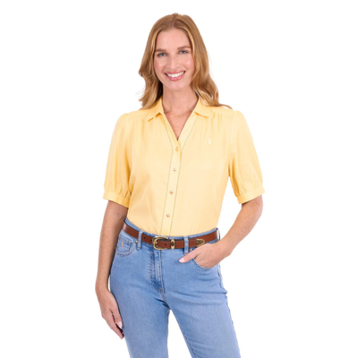 Thomas Cook Womens Colette Linen Blend SS Shirt