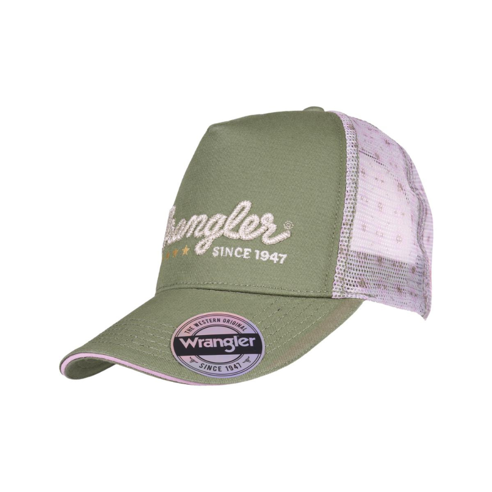 Wrangler Adult Lucy Khaki Marle Ponytail Trucker Cap