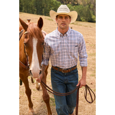 Wrangler Mens Ben Stretch 1 Pocket LS Shirt