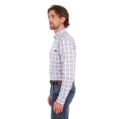 Wrangler Mens Ben Stretch 1 Pocket LS Shirt