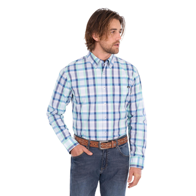 Wrangler Mens Dale Stretch 1 Pocket LS Shirt
