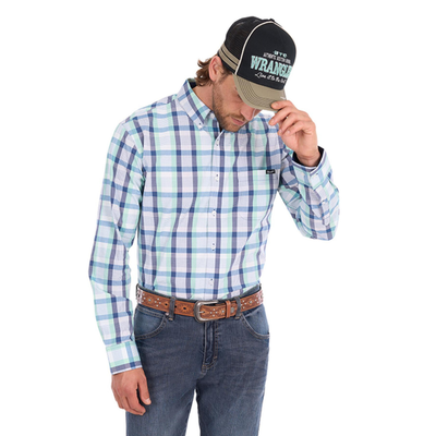 Wrangler Mens Dale Stretch 1 Pocket LS Shirt