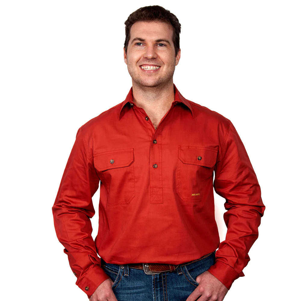 Just Country Mens Cameron 1/2 Button Workshirt