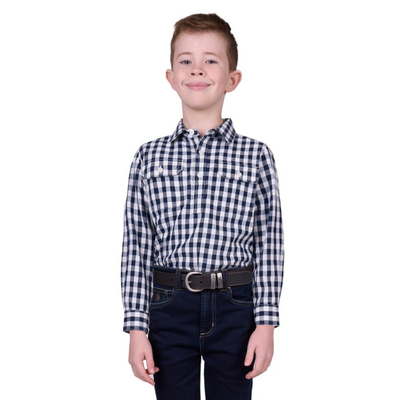 Hard Slog Boys/Girls Dell 1/2 Button LS Shirt