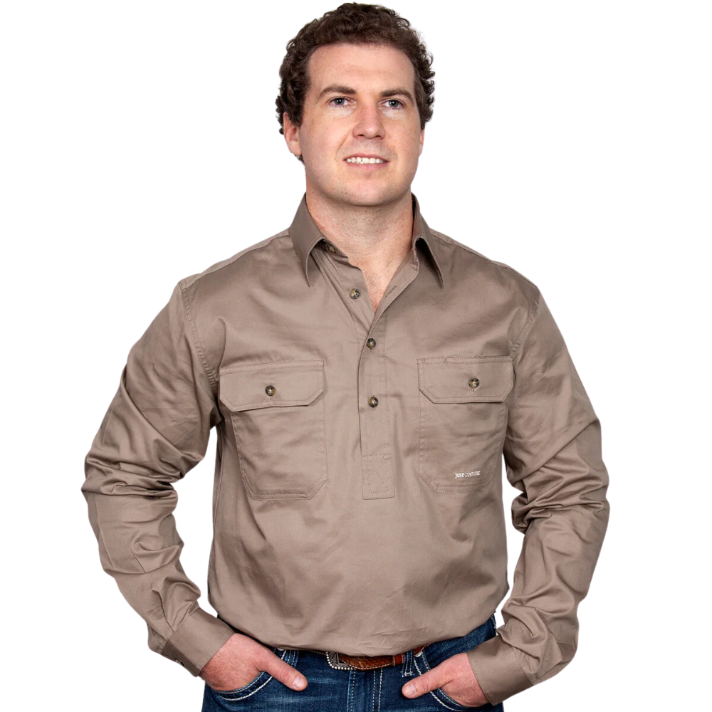 Just Country Mens Cameron 1/2 Button Workshirt