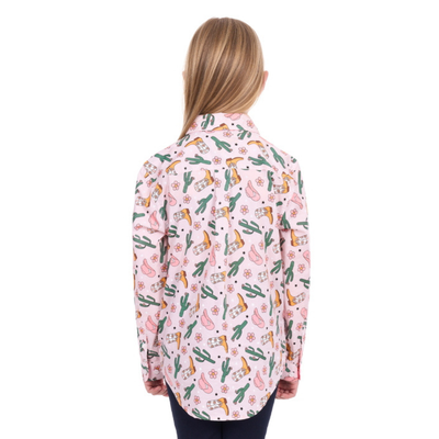 Hard Slog Girls Cleo Half Button LS Shirt