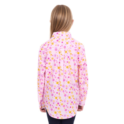 Hard Slog Girls Daisy Half Button LS Shirt