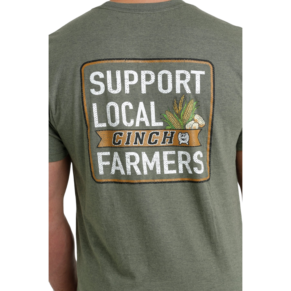 Cinch Mens Farmers SS Olive Tee