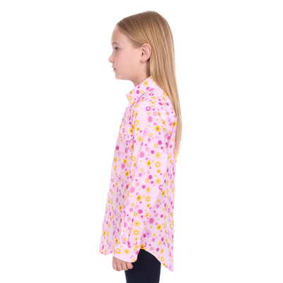 Hard Slog Girls Daisy Half Button LS Shirt