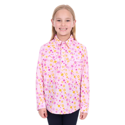 Hard Slog Girls Daisy Half Button LS Shirt