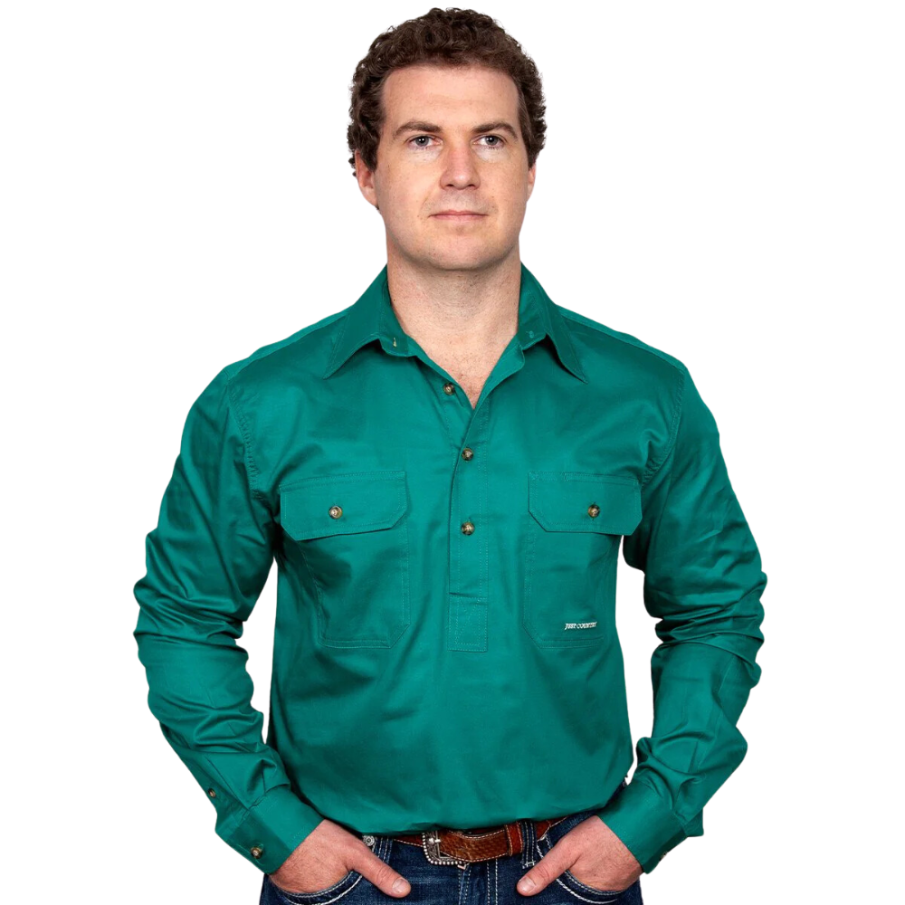 Just Country Mens Cameron 1/2 Button Workshirt