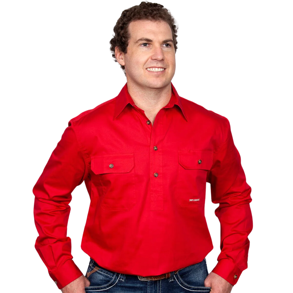 Just Country Mens Cameron 1/2 Button Workshirt