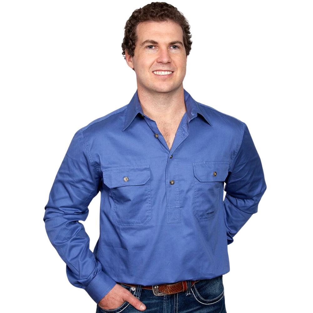 Just Country Mens Cameron 1/2 Button Workshirt