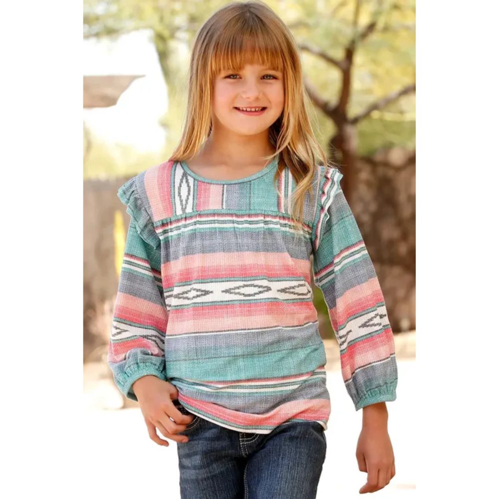 Cruel Girl Girls Serape 3/4 Sleeve Top