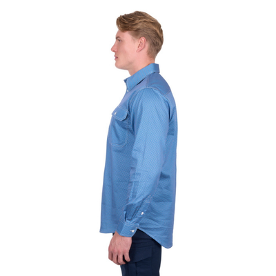 Hard Slog Mens Holden Half Button LS Shirt