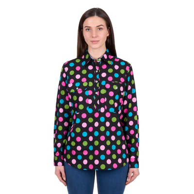 Hard Slog Womens Rena Half Button LS Shirt