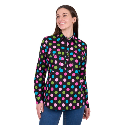 Hard Slog Womens Rena Half Button LS Shirt