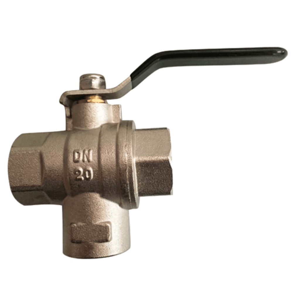 Ball Valve Brass and Gal 3 Way T-Port