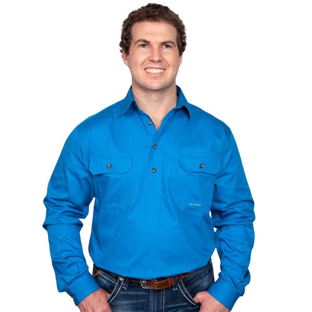 Just Country Mens Cameron 1/2 Button Workshirt