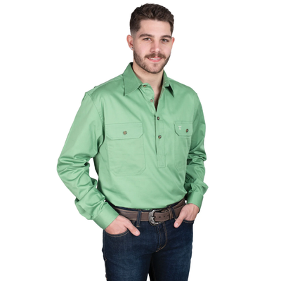 Just Country Mens Cameron Half Button Workshirt