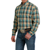 Cinch Mens Teal Check LS Shirt