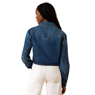 Ariat Womens Cropped Comfort LS Dark Denim Shirt