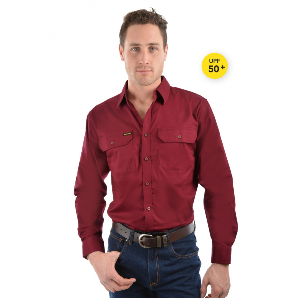 Hard Slog Mens H/Drill Full Button Workshirt