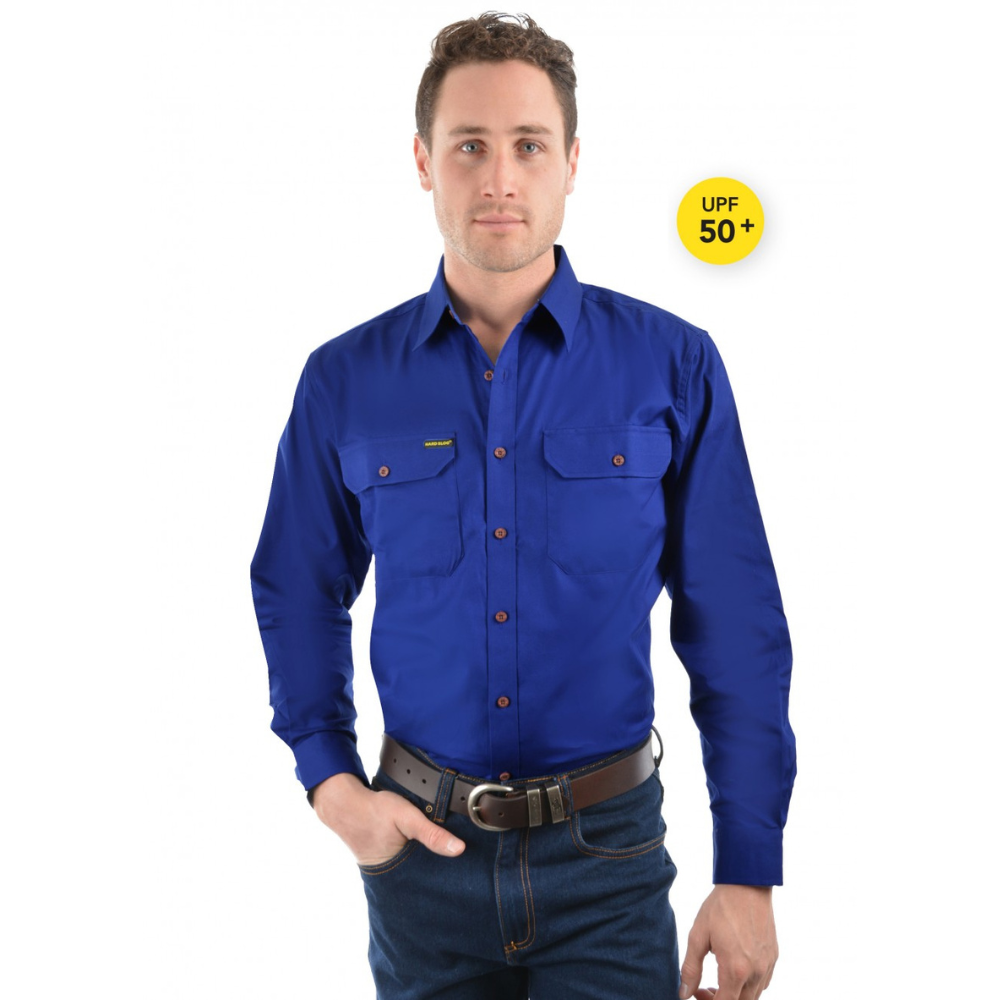 Hard Slog Mens H/Drill Full Button Workshirt