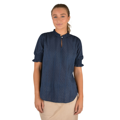 Thomas Cook Womens Fleur Ruffle Collar SS Blouse