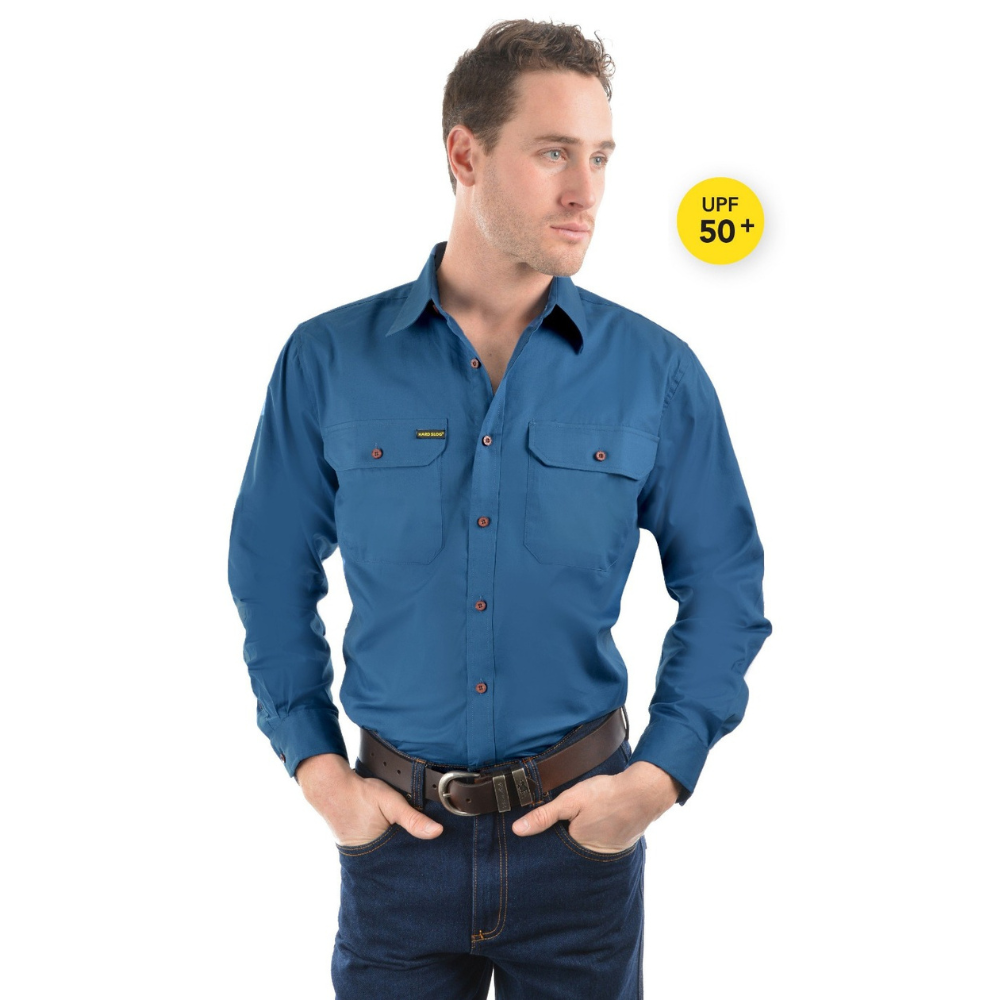 Hard Slog Mens L/Drill Full Button Workshirt