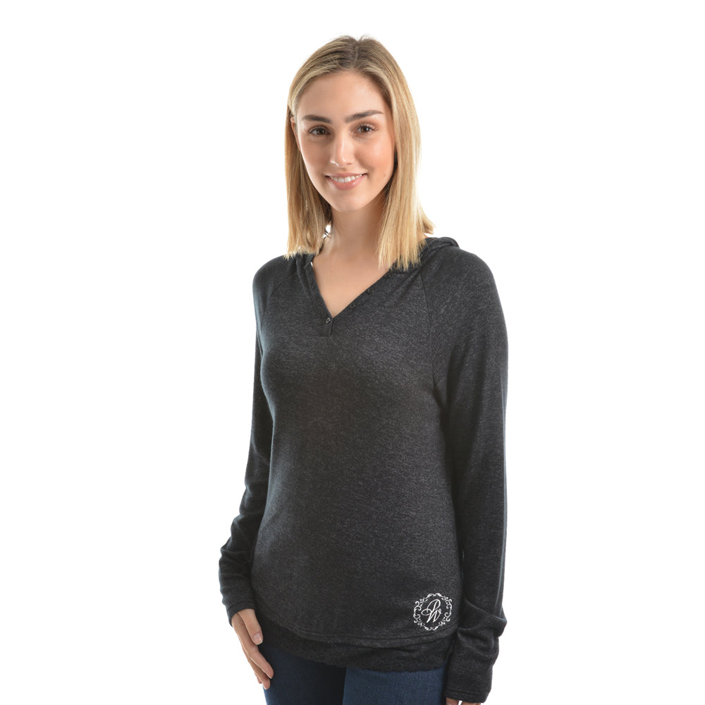 Pure Western Womens Casey Hooded Long Sleeve Top