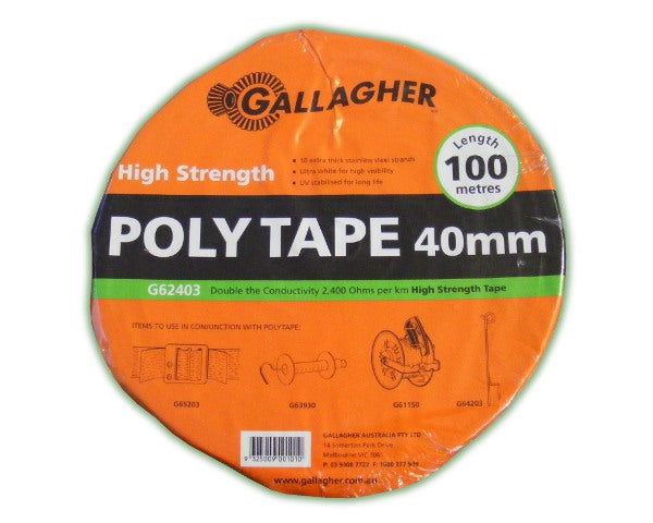 Gallagher Poly Tape 40mm 100m SG62403