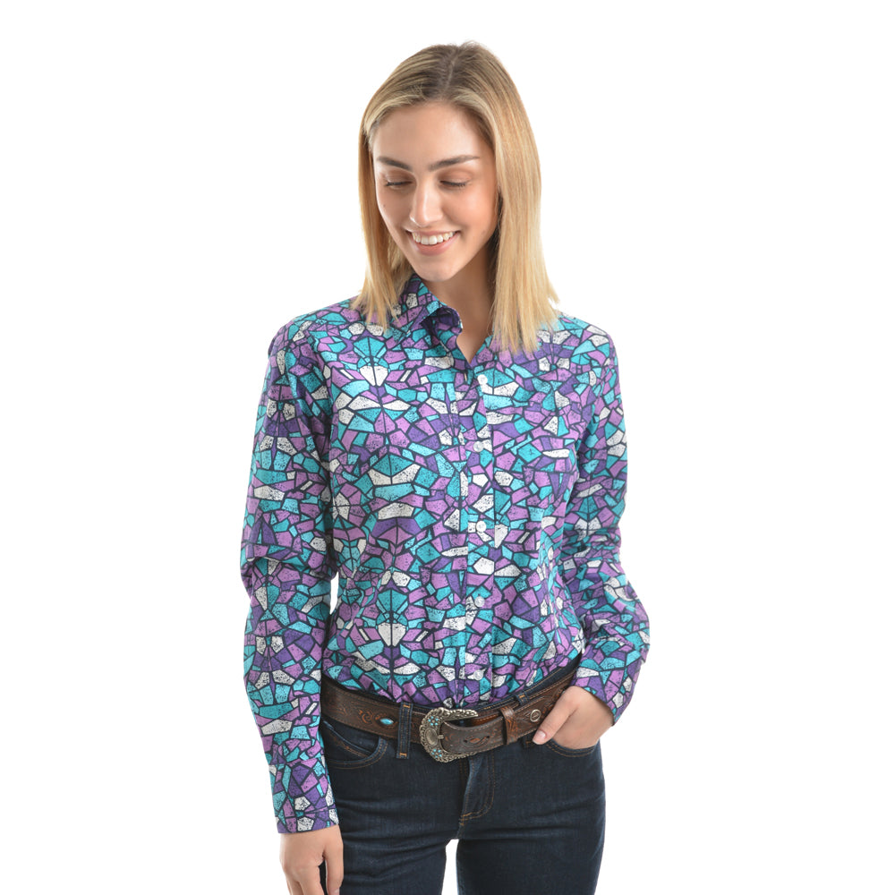 Wrangler Womens Mosaic Print Long Sleeve Shirt