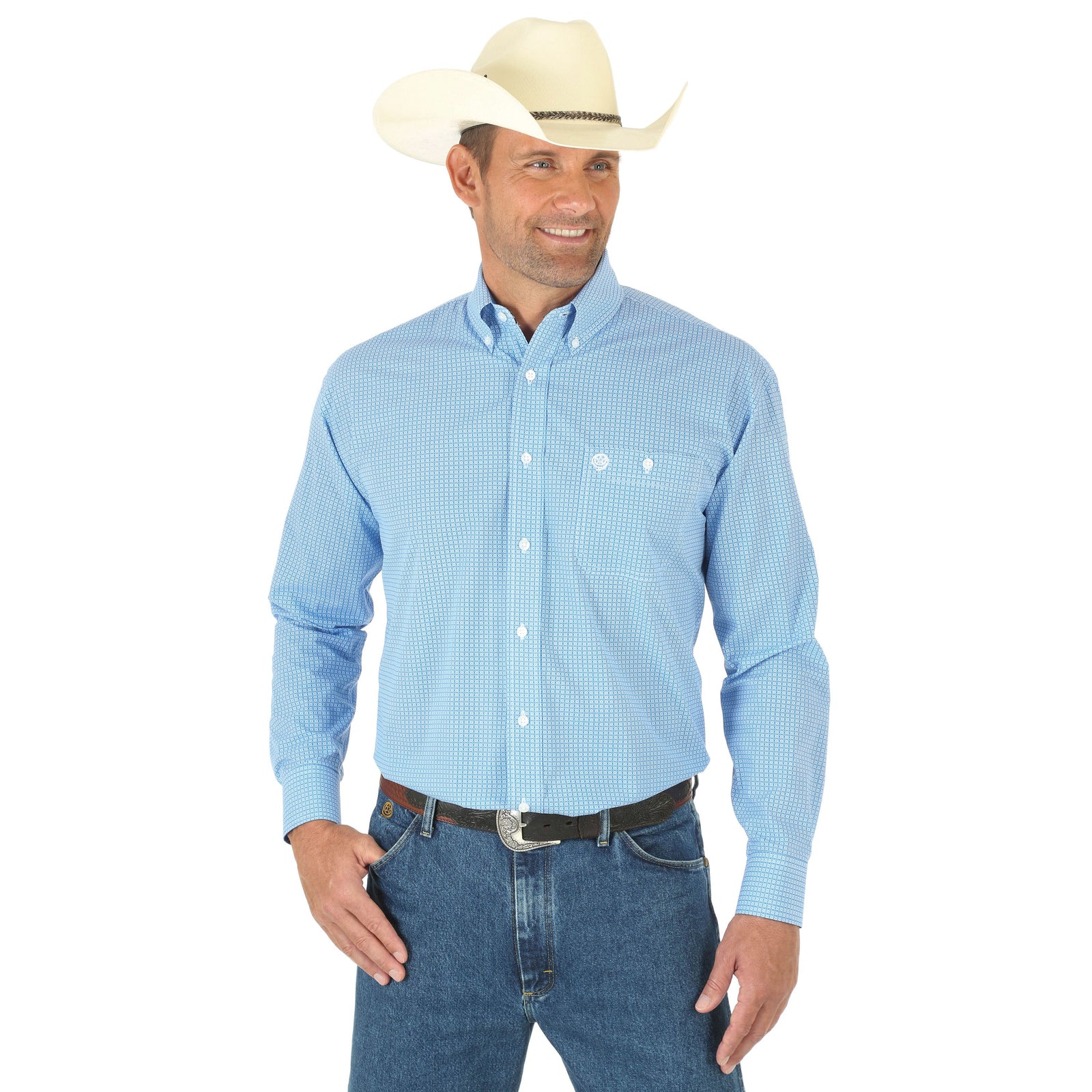 Wrangler Mens George Strait Print Long Sleeve Shirt