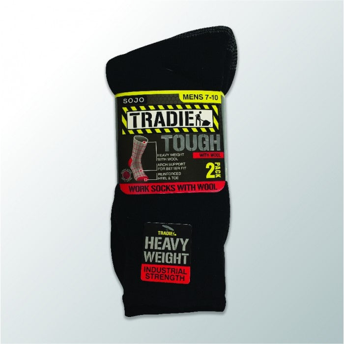 Tradie Mens Wool 2Pk Socks