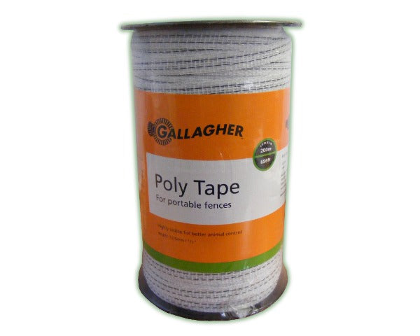 Gallagher Poly Tape 200m G62304 White